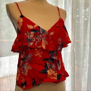 Cupcakes and Cashmere floral ruffled camisole